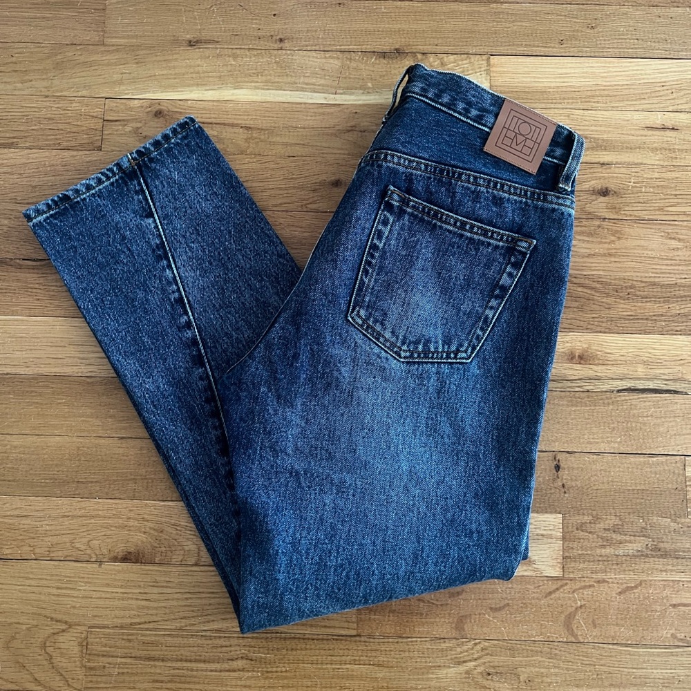 TOTEME Twisted Seam Straight Leg Ankle Jeans Medium Wash Size 29 - Picture 2 of 8